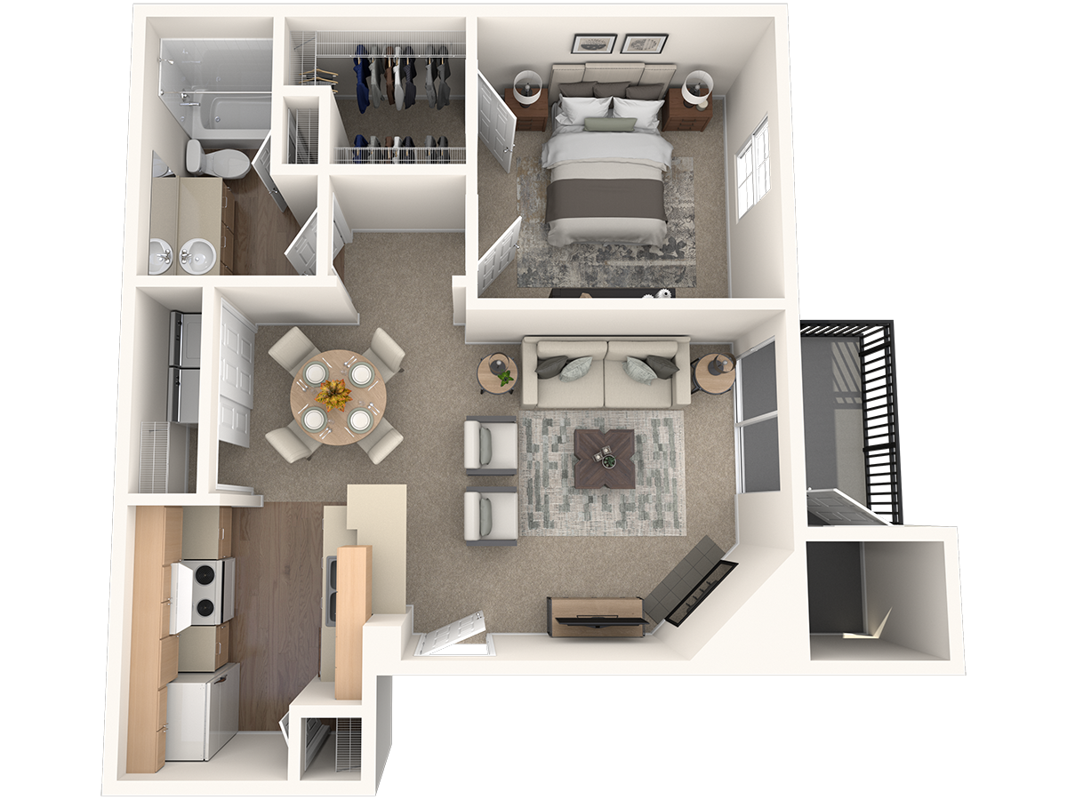 One & Two Bedroom Apartments in Las Vegas Floor Plans